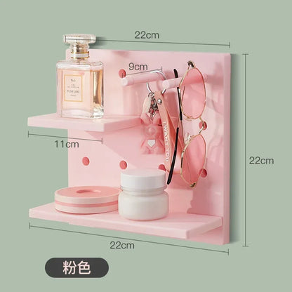 Estantes de pared para decoración del hogar, estantes de almacenamiento de pared con agujeros para cocina, dormitorio, estantes colgantes, decoración de pared