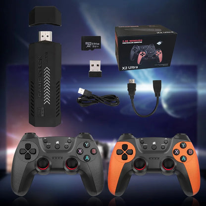 Consola de videojuegos con salida 4K HD, compatible con más de 40 sistemas de emuladores, control remoto inalámbrico para 2 jugadores, 35 000 juegos, 58 000 juegos integrados para TV