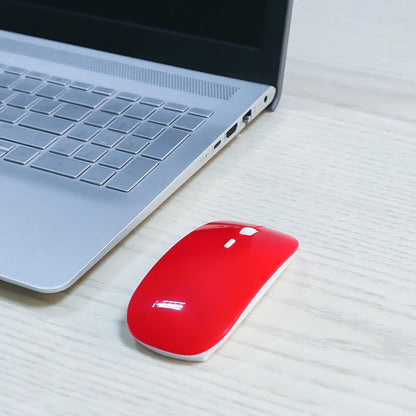 Ratón inalámbrico delgado de 2,4 GHz, ratón óptico de 1600 DPI para gamers de oficina, silencioso, diseño ergonómico, con receptor USB para PC y portátil.