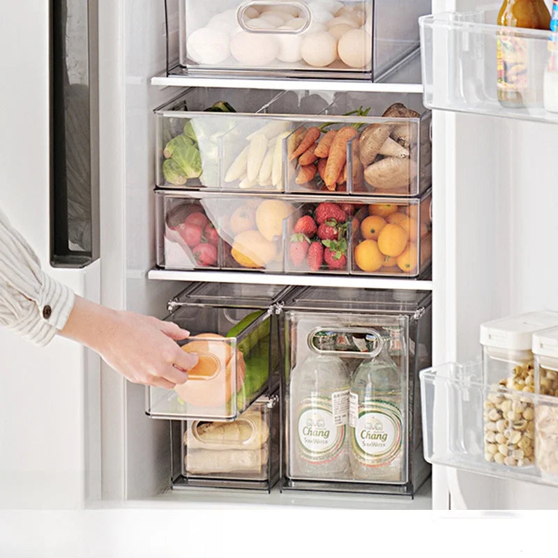 Caja de almacenamiento para refrigerador Der Sle, organizador para huevos, contenedor para conservación, caja de subpaquete de congelación, caja de plástico para alimentos