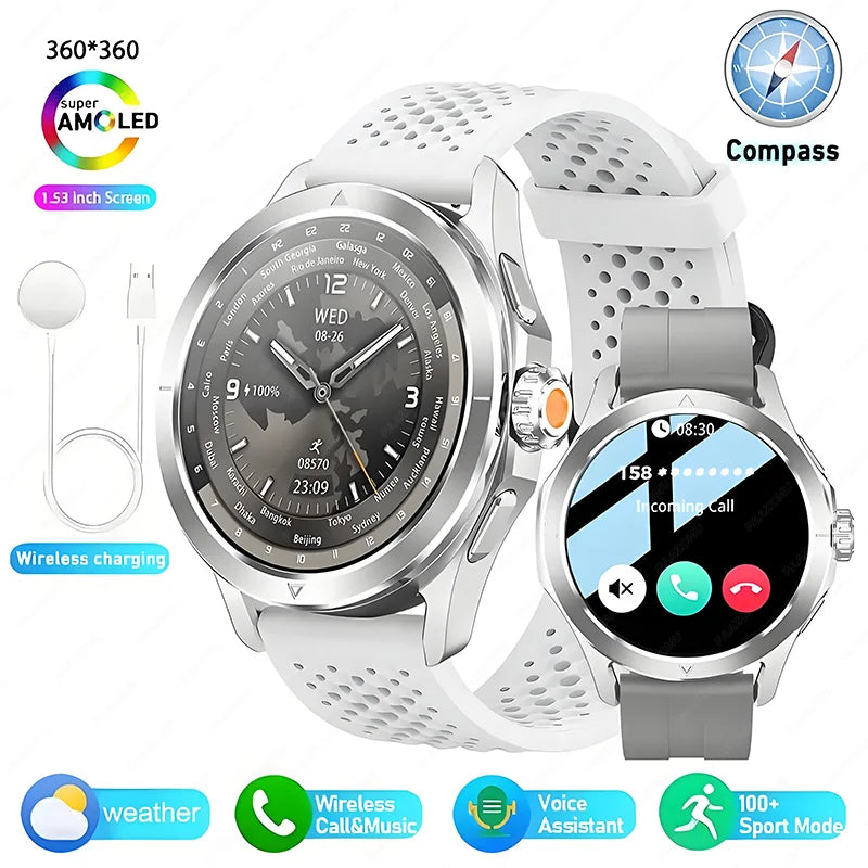 Reloj inteligente deportivo XIAOMI S4 Ultra con GPS para hombre, pantalla AMOLED HD, Bluetooth, llamadas, NFC, control del ritmo cardíaco, resistente al agua hasta 5 ATM