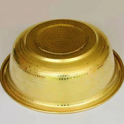 Lavabo de latón engrosado hecho a mano, gran tina para el hogar, baño, cocina, lavabo para adultos y bebés, cesta de lavado de viaje.
