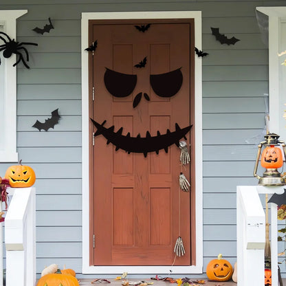 Pegatinas para puerta de habitación, decoración de Halloween, decoración de ventana, esqueleto, mano, calabaza, bricolaje, sombrero de bruja diablo, pegatinas para ventana de vidrio, fantasma