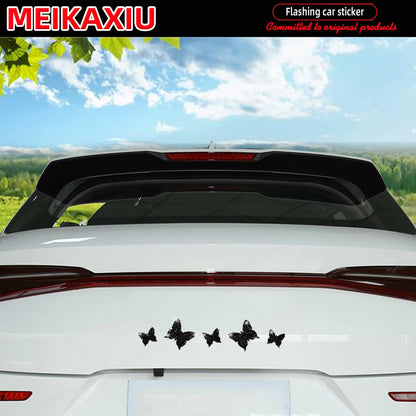 Nueva pegatina brillante con forma de mariposa para decoración de coche, pegatina para la puerta del coche.