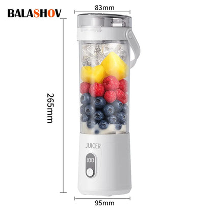 Exprimidor portátil de 600 ml, multifuncional, para uso doméstico, con hielo picado, recargable por USB, para exteriores, máquina eléctrica para hacer jugos de frutas.