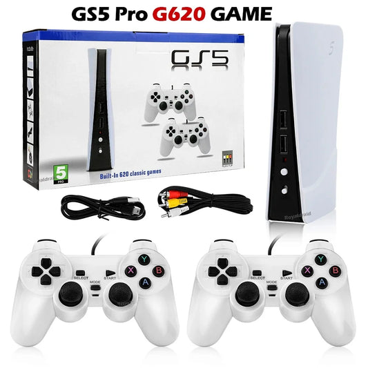 Consola de juegos XHEngwei GS5 Pro G620 para TV, 8 bits, retro, 620 juegos clásicos, 620 juegos integrados, mando portátil con cable USB