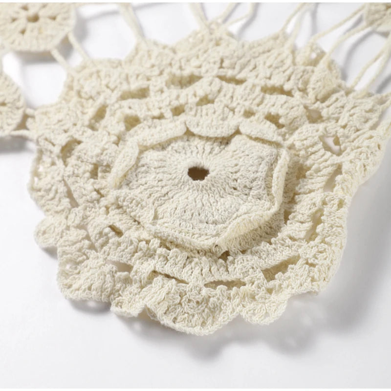 Vestido largo de punto con cuello halter y estampado floral, sexy, sin mangas y con espalda descubierta, estilo maxi, colección 2024. Ideal para la playa y las vacaciones.