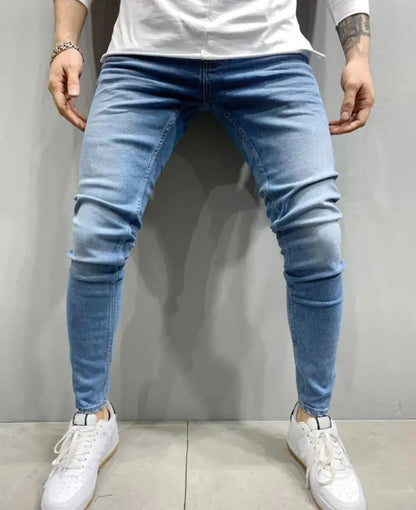 Pantalones vaqueros negros de hombre, corte ajustado, color gris, estilo casual, ajustados, estilo hip hop, urbano, de algodón.
