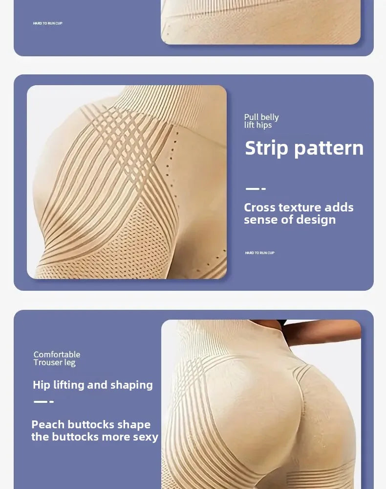 Pantalones de yoga de punto sin costuras de cintura alta para mujer, pantalones ajustados de fitness, pantalones deportivos de nueve puntos para correr, pantalones de gimnasio, realce de glúteos.