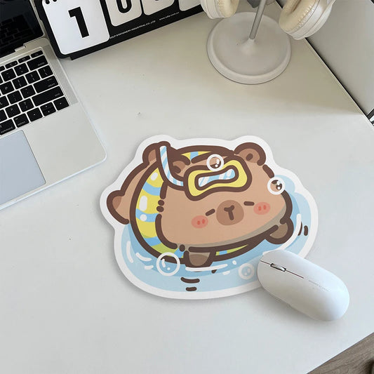 Alfombrilla de ratón antideslizante con diseño de carpincho - Alfombrilla de escritorio antideslizante para teclado y ratón de juegos - Accesorios para ordenadores portátiles