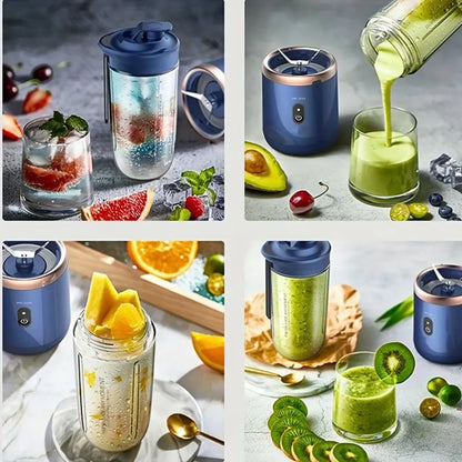 Licuadora portátil multifunción de 2 tazas, con 6 cuchillas, mini licuadora de hielo y extractor de jugo inalámbrico con carga USB.