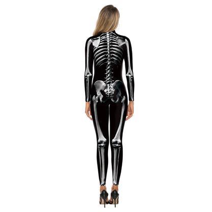 [You're My Secret] Halloween Women Adult Cosplay Jumpsuit Skeleton Bodysuit Female Zombies Party Outfit Sexy Zentai Costumes