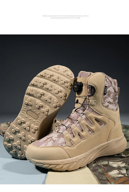 Botas tácticas para hombre, marca Army Boot, estilo militar, hasta el tobillo, para senderismo, seguridad, trabajo en el desierto, escalada, impermeables, de alta calidad.