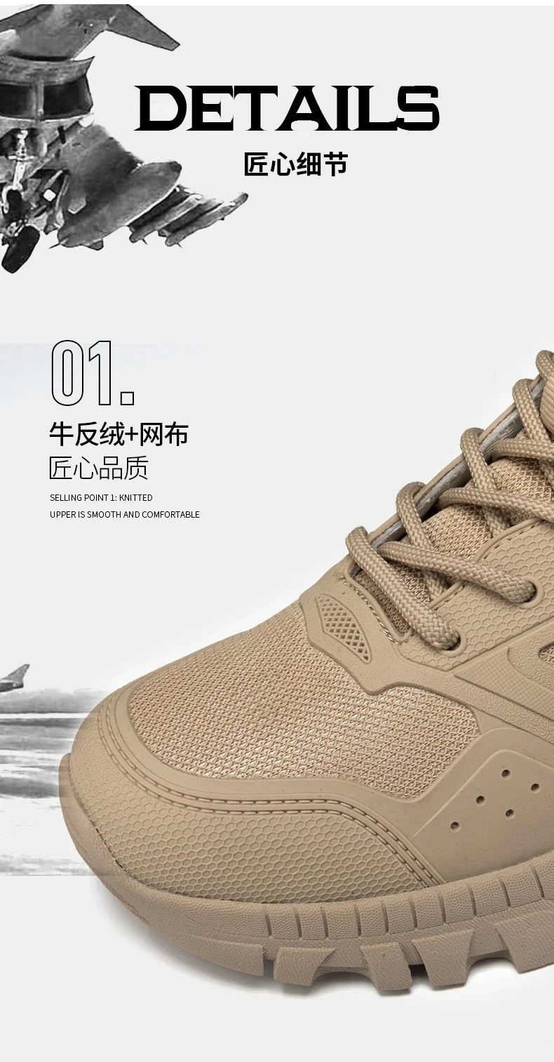 Botas tácticas para hombre con cordones, estilo militar, para trabajo en el desierto, botas de senderismo, botas de escalada, botas del ejército, unisex, tallas grandes, marca para hombre, impermeables