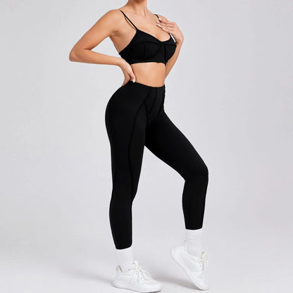 2025 New Yoga Set  2Pcs Sports Suit Women Sexy Workout Bra Suit Running Gym High Waist Legging Quick Dry Tight Yoga Clothing