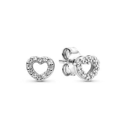 Pendientes de plata 925 con forma de corazón infinito y lazo brillante, originales, para mujer, regalo, joyería fina, 2025