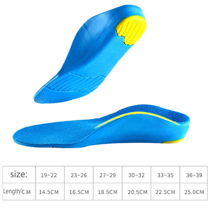 Plantillas ortopédicas para niños con soporte de arco alto para pie plano, fascitis plantar, calzado deportivo cómodo para correr.