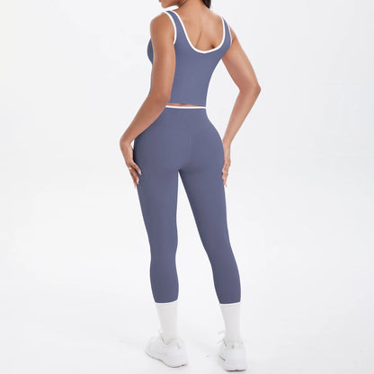Conjunto de 2 piezas de pantalones de yoga con espalda descubierta y leggings para correr, de cintura alta, con estampado de melocotón y glúteos, para fitness y deportes.