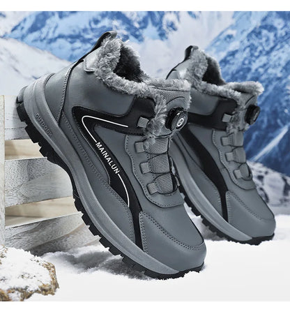 Botas de nieve para hombre, botas de senderismo cálidas y cómodas para invierno, zapatillas deportivas para hombre para exteriores, calzado deportivo impermeable, calzado de senderismo resistente al desgaste