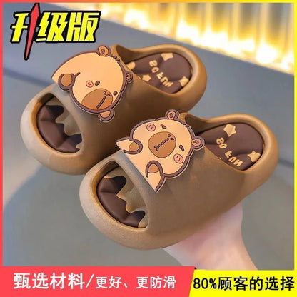 Pantuflas de interior para niños, de verano, antideslizantes, de PVC, para uso doméstico, para el baño, a juego con la familia, para niños y niñas.