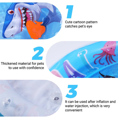 Tapete de juego sensorial acuático inflable y grueso para gatos y perros, tapete de juego para mascotas con temática de peces, mar y océano, juguete sensorial acuático.