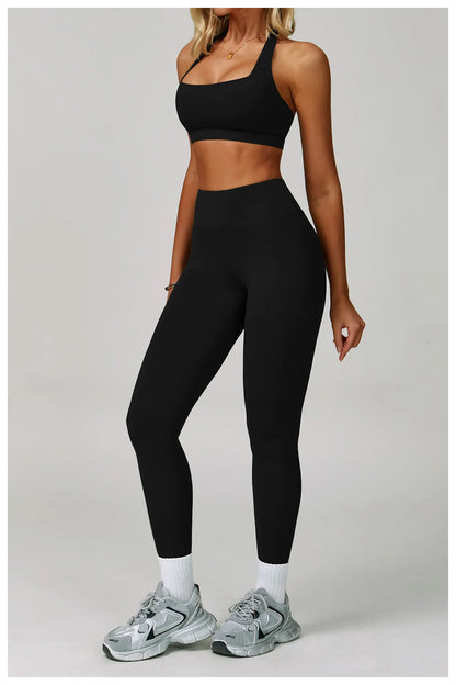 2 Piece Set Women's Tracksuit Fitness Clothes Yoga Sets Sportswear Workout Bra High Waist Leggings Set Gym Clothing Sports Suits