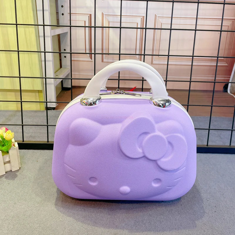 Maleta original de Hello Kitty con dibujos animados, estuche de viaje para cosméticos, gran capacidad, multifuncional, sencilla, con cerradura, bonitos regalos hechos a mano.