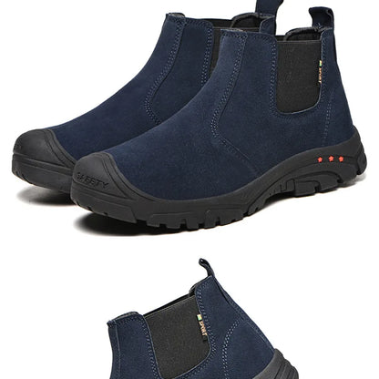 Anti Smashing And Anti Piercing Suede Safety Shoes Men's Steel Toe Cap Protection Work Shoes Fashion Scarpe Antinfortunistiche