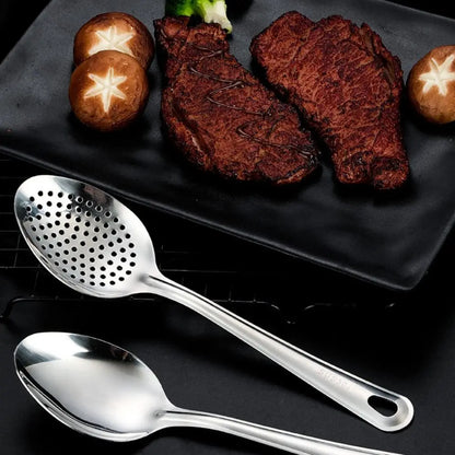 Cuchara para fideos portátil de acero inoxidable antioxidante para cocina, hogar, espumadera, colador frito