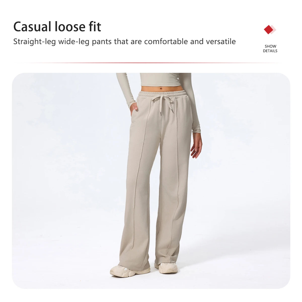 Pantalones largos de yoga para mujer, cálidos para invierno y otoño, para gimnasio, entrenamiento, estilo holgado, deportivos, de cintura alta, con cordón ajustable.