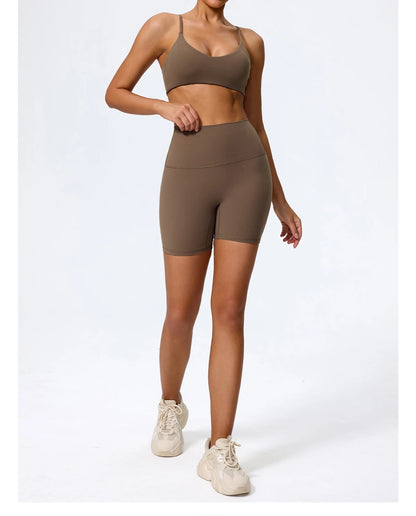 Ctenkevet - Conjunto deportivo de 2 piezas sin mangas para mujer, de verano, para gimnasio, yoga, de cintura alta, transpirable, mallas deportivas para mujer