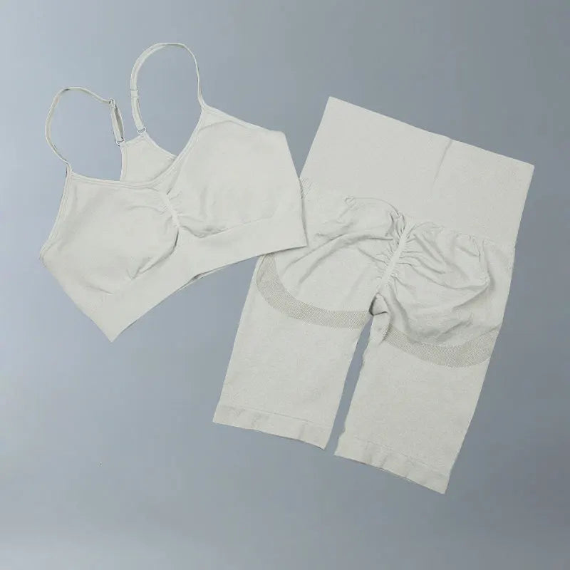 Conjunto deportivo para mujer, top deportivo, leggings de yoga, sujetador deportivo, leggings sin costuras para realce de glúteos.