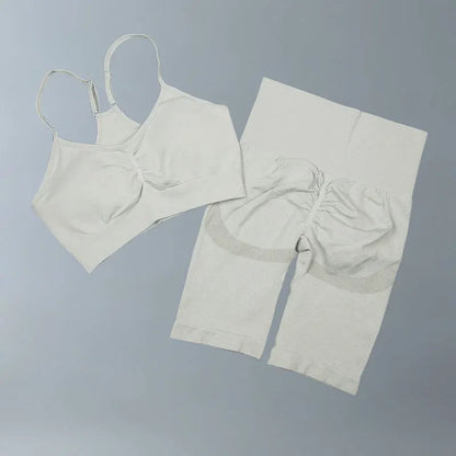 Conjunto deportivo para mujer, top deportivo, leggings de yoga, sujetador deportivo, leggings sin costuras para realce de glúteos.