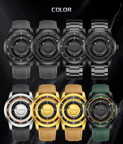 Relojes de pulsera de cuarzo para hombre Foxbox 2025 de lujo, creativos, con cuentas deslizantes, a la moda, impermeables, con fuerza magnética, reloj para hombre, Reloj.