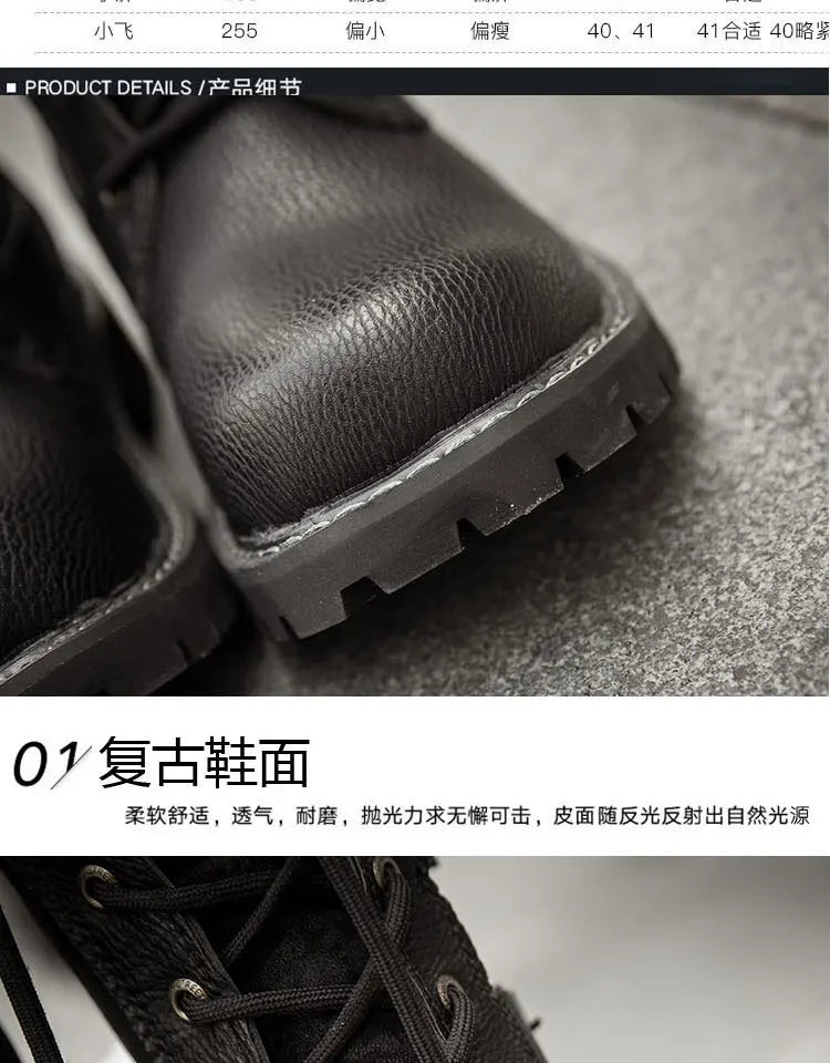 Botas vaqueras altas para hombre, zapatos con refuerzo interior, transpirables, de talla grande, informales, para motocicleta, 2025