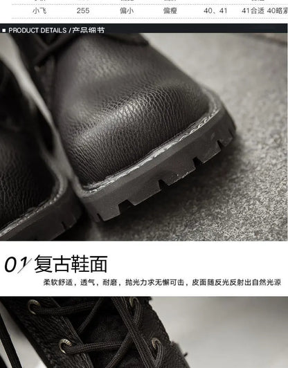 Botas vaqueras altas para hombre, zapatos con refuerzo interior, transpirables, de talla grande, informales, para motocicleta, 2025