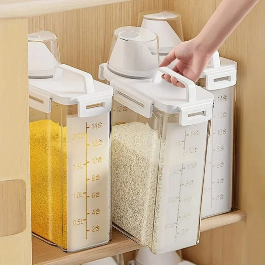1 contenedor de almacenamiento de granos y otros granos de grado alimenticio de 2,5 L, tanque de almacenamiento de arroz, tanque de sellado, utensilios de cocina 2025new