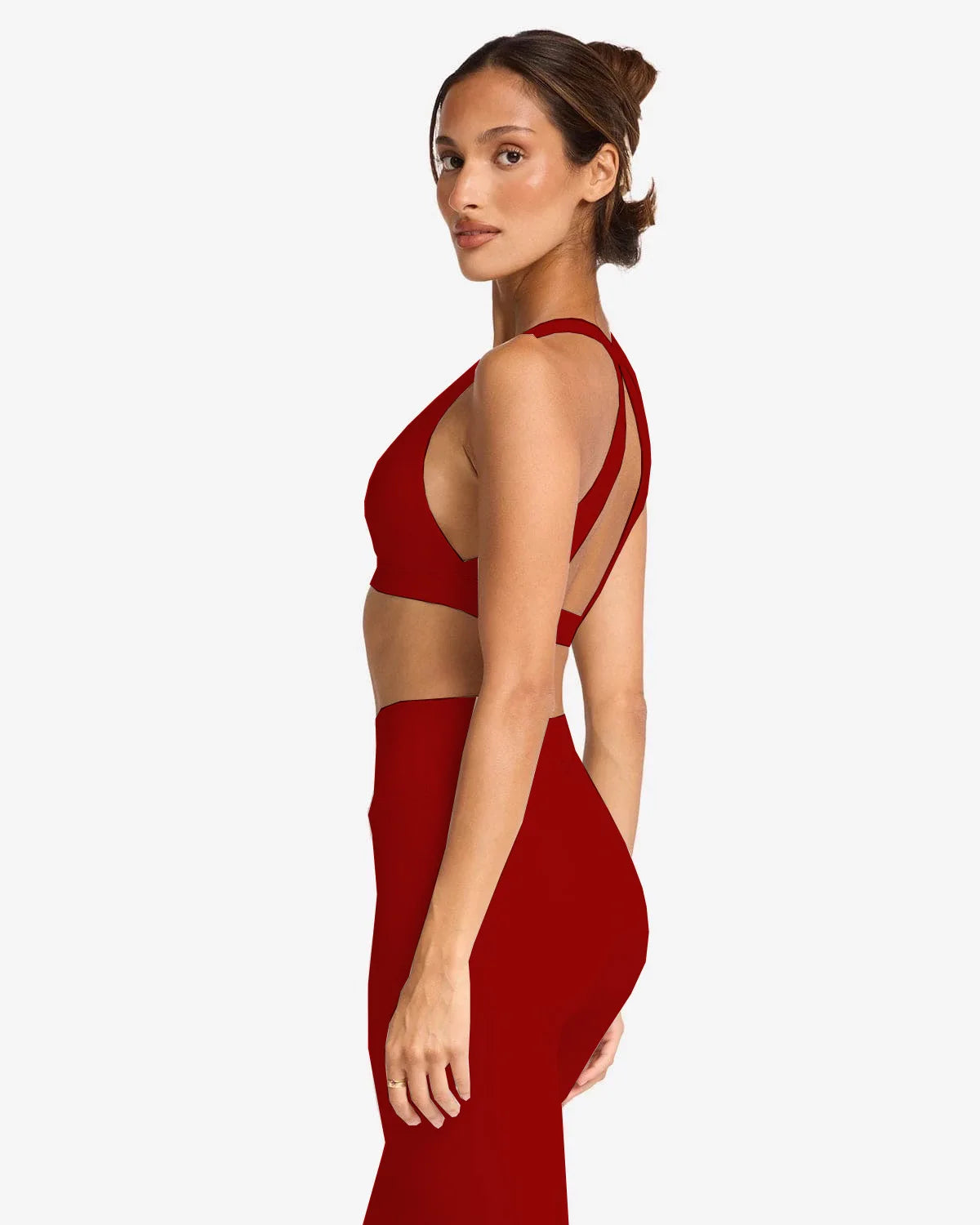 Conjunto de yoga de dos piezas para mujer PMWRUN. Incluye shorts y ropa deportiva para gimnasio.