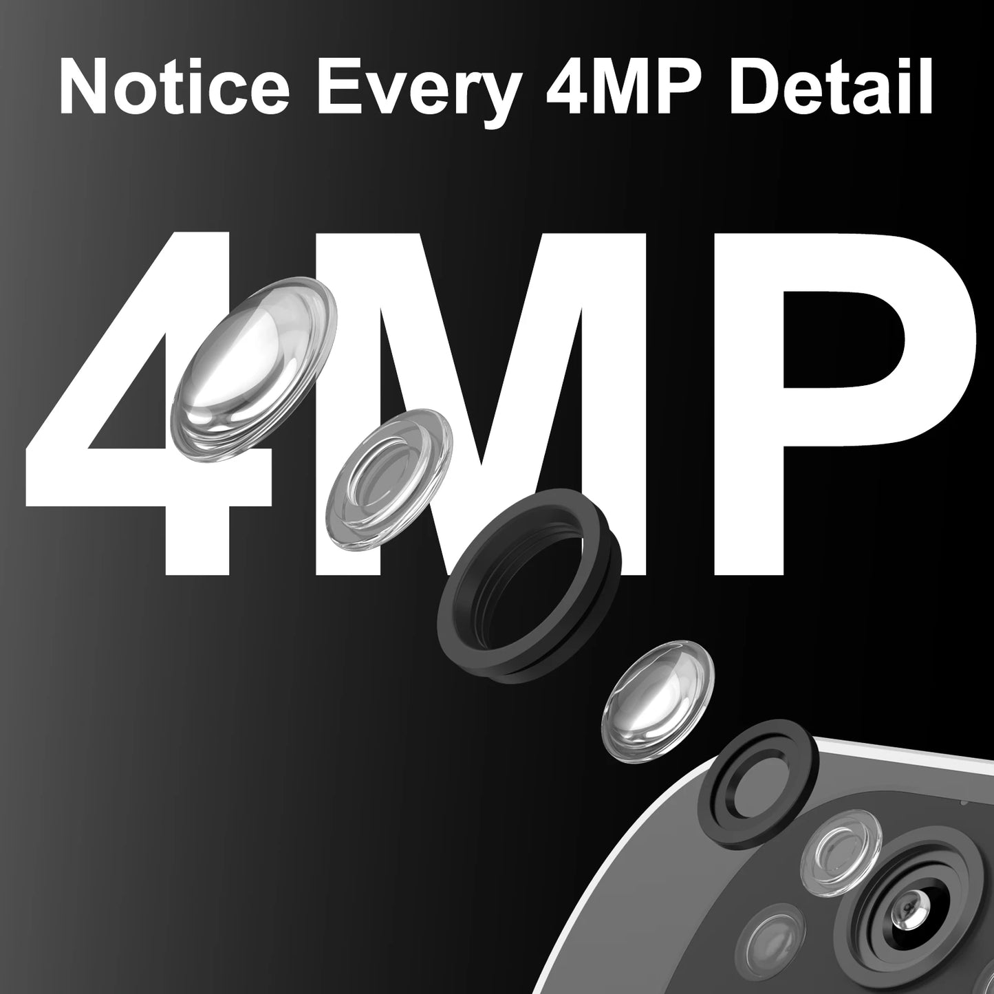 Kit de cámara ARCCTV de 4 MP con batería solar y wifi, sistema de vigilancia y alarma con sirena y detección humanoide, para exteriores.