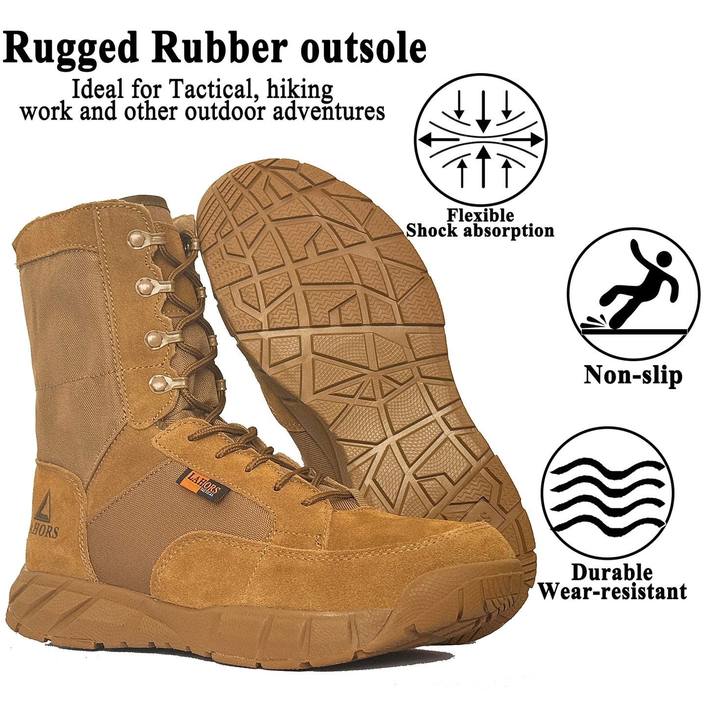 Botas tácticas ligeras originales LAHORS para hombre con cremallera, ideales para entrenamiento de combate, cordones, impermeables, transpirables y aptas para senderismo y actividades al aire libre.