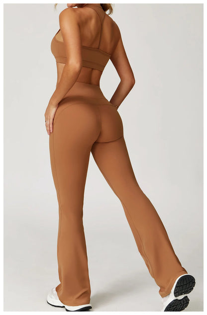 Leggings de impacto para mujer, pantalones de yoga acampanados, pantalones deportivos de yoga, ropa de gimnasio, ropa de entrenamiento, mallas, pantalones de pierna ancha, leggings acampanados