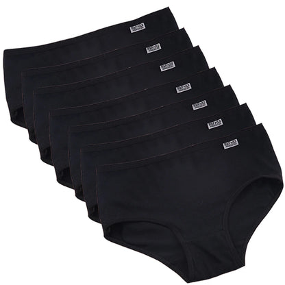 7 bragas de algodón para mujer, ropa interior sexy de talla grande, lencería suave y transpirable, ropa interior femenina de color liso.