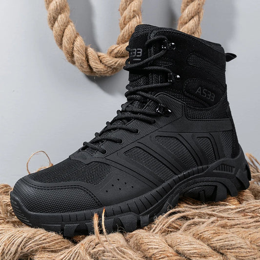 Botas tácticas para hombre con cordones, estilo militar, para trabajo en el desierto, botas de senderismo, botas de escalada, botas del ejército, unisex, tallas grandes, marca para hombre, impermeables