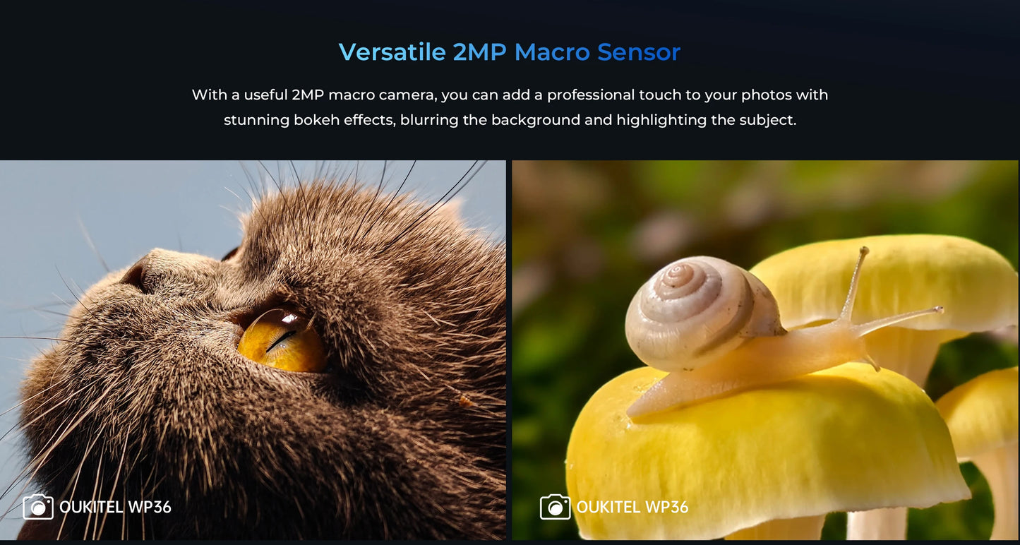 [Estreno mundial] Smartphone resistente Oukitel WP36, batería de 10600 mAh, pantalla HD+ de 6,52", 16 GB de almacenamiento interno, 128 GB de almacenamiento interno, sistema operativo Android 13, cámara de 13 MP