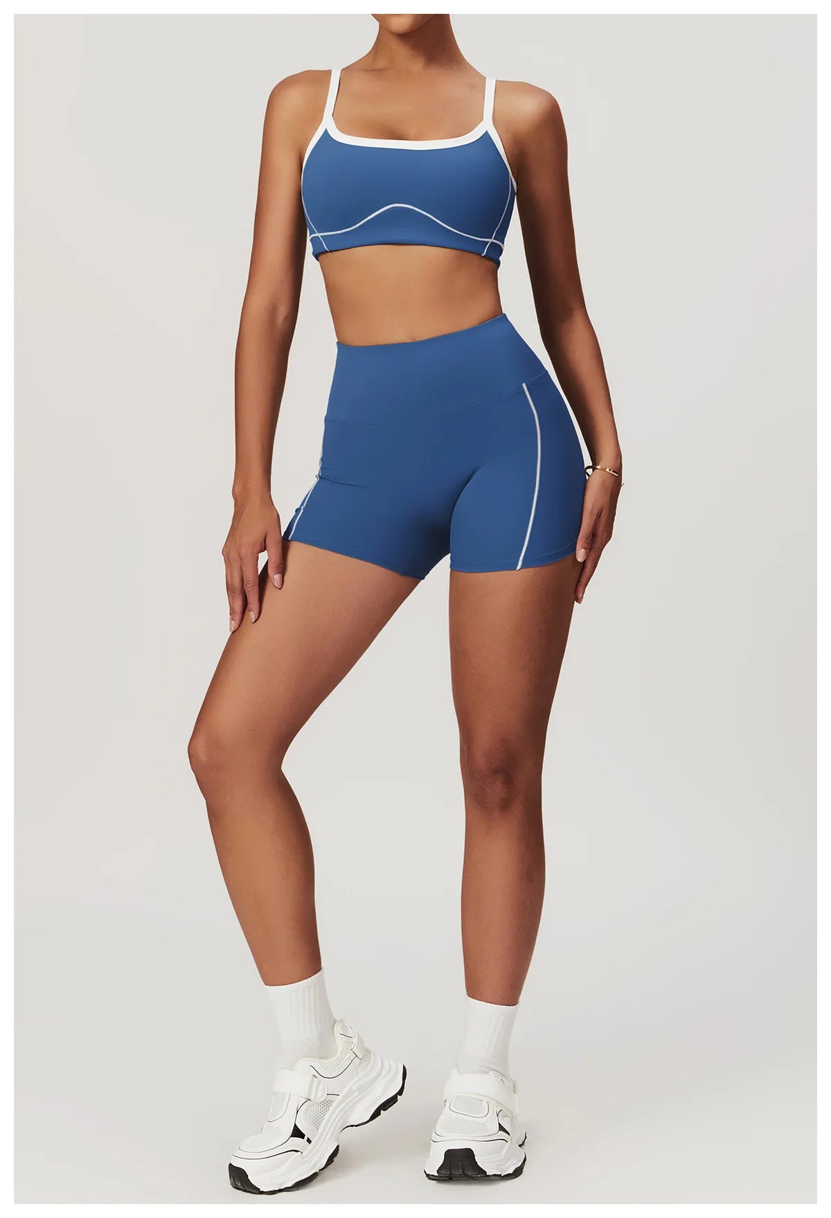 Conjunto deportivo de yoga FUBEIKE para mujer, de verano, color nude, ajustado, con espalda descubierta, ideal para gimnasio, ropa deportiva para mujer, para correr al aire libre.