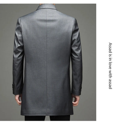 Gabardina coreana Maxbarley para hombre, otoño 2025, estilo casual de negocios, cortavientos, abrigo largo de estilo urbano.