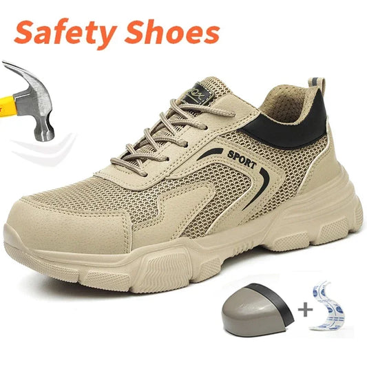 Zapatos de trabajo de seguridad transpirables para hombre – Zapatillas de verano a prueba de pinchazos con puntera de composite y protección aislante