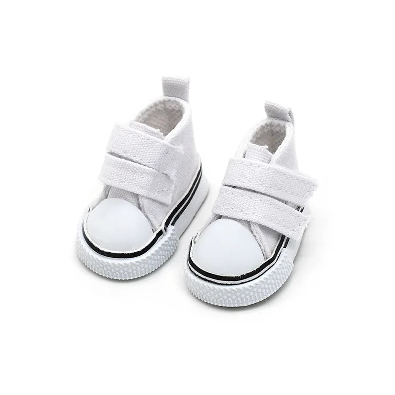 Accesorios BJD 5cm 1/6 Zapatos de muñeca Zapatos hechos a mano para muñecas Mini cordones de lona Accesorios de muñeca Juguetes casuales Regalo para niños