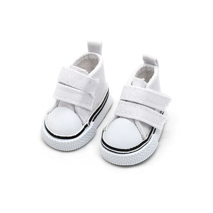 Accesorios BJD 5cm 1/6 Zapatos de muñeca Zapatos hechos a mano para muñecas Mini cordones de lona Accesorios de muñeca Juguetes casuales Regalo para niños