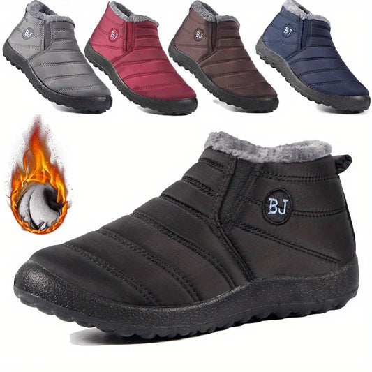 Botas de nieve impermeables, antideslizantes y cálidas para mujer, cómodas y de caña baja para senderismo.